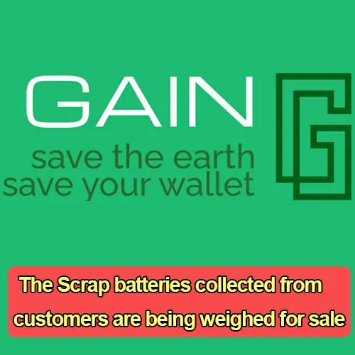 The Scrap batteries collected from customers are being weighed for sale
